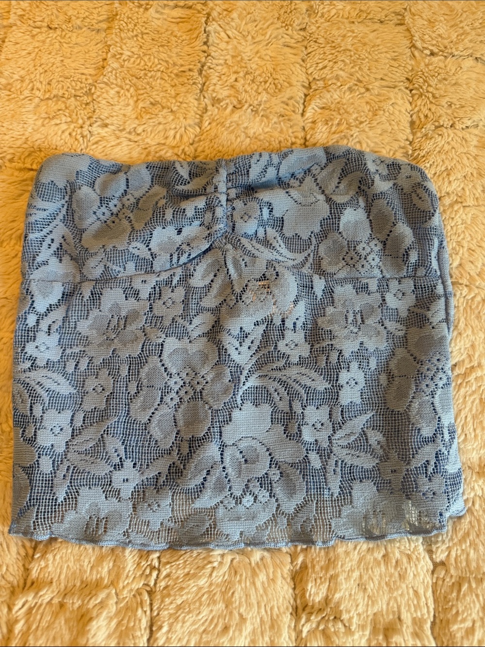 RSQ Blue Lace Strapless Crop Top